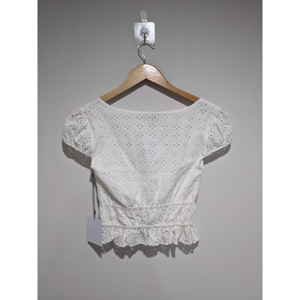 Majorelle White Eyelet Cottagecore Blouse Size XS - Picture 3 of 10